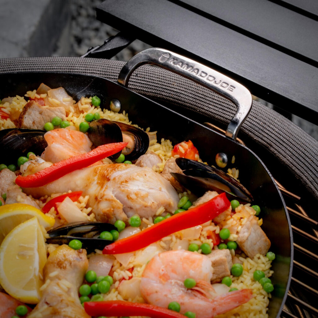 Big green egg paella pan best sale